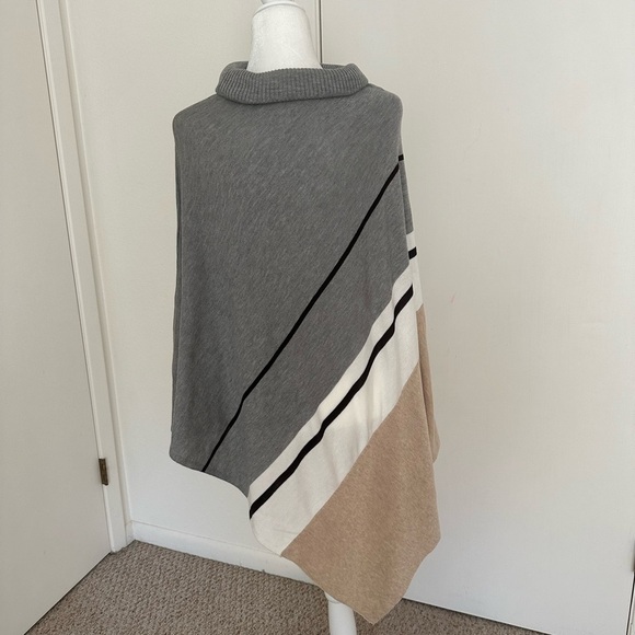 Calvin Klein Cowl Neck Poncho Tan Sz S/M - Picture 3 of 4